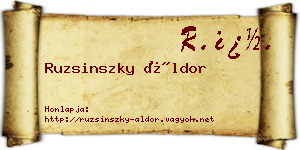 Ruzsinszky Áldor névjegykártya